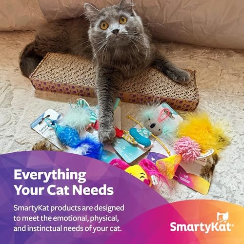 SmartyKat Instincts Prideful Player HappyNip Launch & Chase Cat Toy for Indoor Cats & Kittens, Launchable Toy with Catnip & Silverine