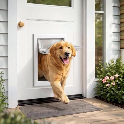 3-Panel Dog Door Flap with Rod,4 Rubber Strips Fits Ideal Pet Product Flap 10.25"x15.75"