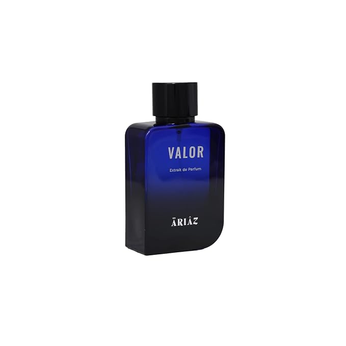 ARIAZ Valor Men Extrait De Parfum 3.4 Oz - Spicy Amber Woody Cologne with Apple, Bergamot, Pepper, Oud, Sandalwood & Amber - Smoky Intense Nighttime Fragrance for Fall & Winter