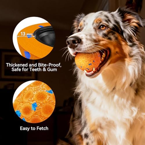 Interactive Dog Toys, Chew-Proof Dog Ball for Aggressive Chewers