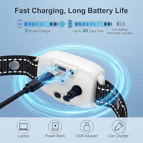 Automatic Bark Collar, with Bark Detection, for Dogs 10-120 lbs