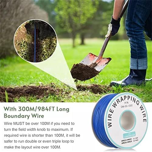 Electric Dog Fence,In-Ground Wired Pet Fence Containment System,656Ft Underground Boundary Wire,with Waterproof/Rechargeable Collar,Shock/Tone Correction,for 123 Dogs,foor2dogs