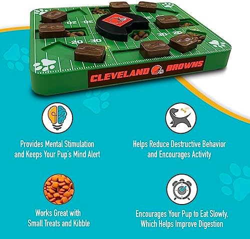 Pets First NFL Cleveland Browns Puzzle Treat Dog Toy - Interactive Toy for Dogs