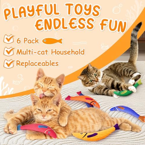 Cat Toys for Indoor Cats, 6 Pack Interactive Catnip Toys for Bored