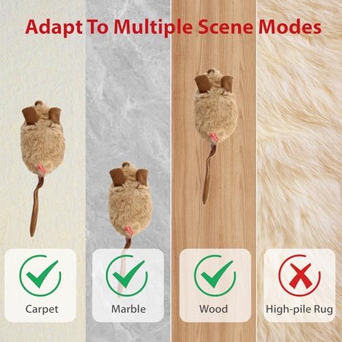 Gigwi Interactive Cat Toys For Indoor Cats, Moving Cat Toy For Bored Indoor Adult Cats, Automatic Electronic Moving Mouse Cat Toys With Realistic Squeaky, Kitten Toys Cat Hunting Toys For Self Play