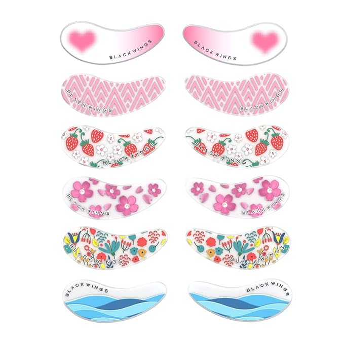 BLACKWINGS Self Adhesive Silicone Under Eye Pads, Reusable Moisturizing Under Eye Patches for Lash Lift & Eyelash Extensions, Soft Lash Extension Tools Eye Gel Pads for Salon & Home Use(Mix 6 pairs)