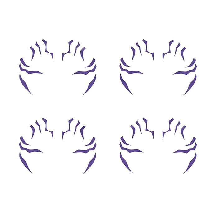 Rumi Tattoos – 1 Design x 4 Pieces (Purple), Temporary Face Tattoos, Waterproof & Skin-Safe for Cosplay, Festivals & Parties (Purple)