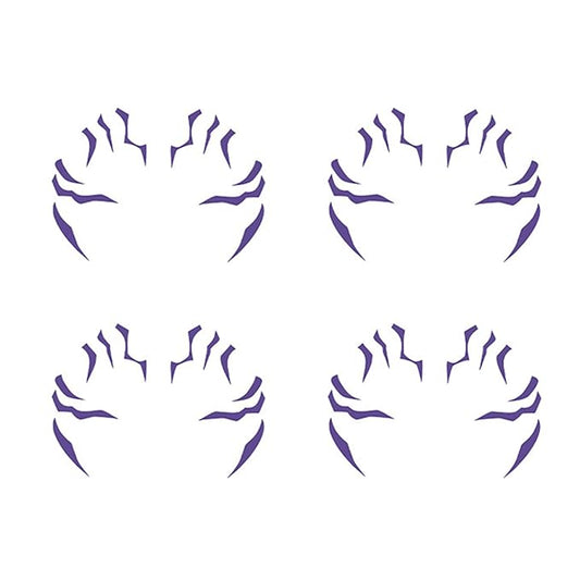 Rumi Tattoos – 1 Design x 4 Pieces (Purple), Temporary Face Tattoos, Waterproof & Skin-Safe for Cosplay, Festivals & Parties (Purple)