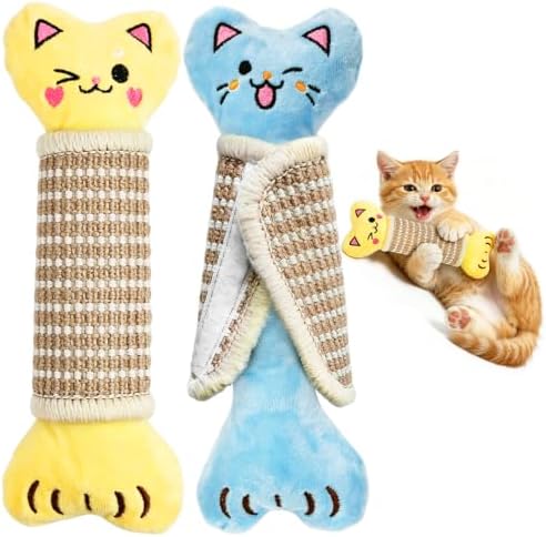 ENNOKEY Catnip Cat Toys Pillows for Indoor Kittens Kicker Chew, 9.45 Inches