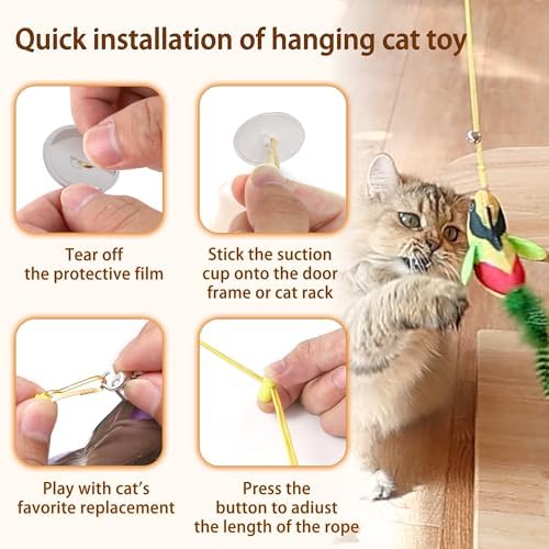 3PCS Hanging Bird Cat Toy for Indoor Cats