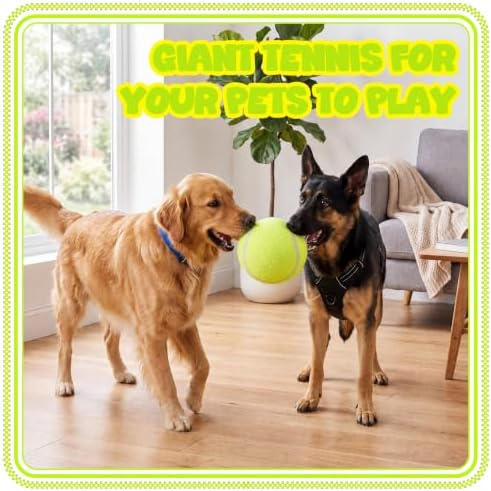 Sratte 6 Pieces Giant Large Tennis Ball for Dogs 6'' Inflatable Large Dog Toy Balls for Indoor Outdoor Training Playing Sports (Fluorescent Green)