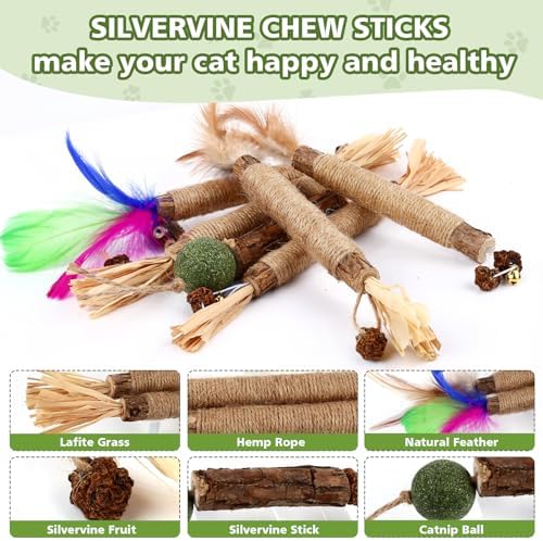 WOUSEDO 27 Pack Catnip Chew Toys for Cats, Cotton Sisal Rope Toys