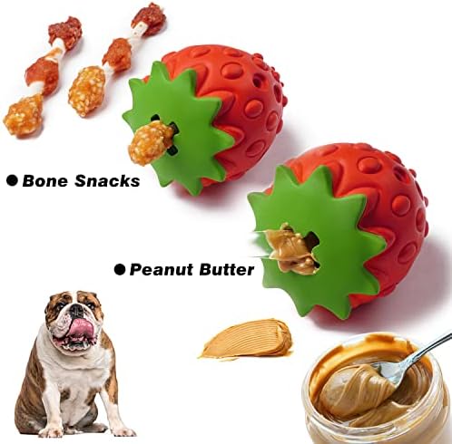 MewaJump Dog Rubber Chew Toys,Treat Food Dispensing Toy Puzzle Toys Ball