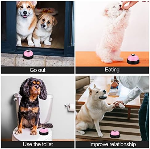 Comsmart Dog Training Bell, Set of 2 Dog Puppy Pet Potty Training Bells, Dog Cat Door Bell Tell Bell with Non-Skid Rubber Base