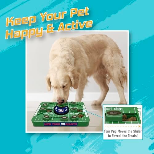 Pets First NFL New York Giants Large Puzzle Toy - Interactive Dog Treat & Slow Feeding Toy