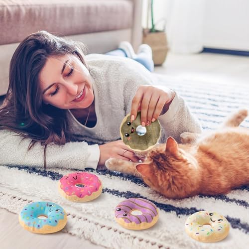 L1rabe Donut Catnip Stuffed Toys for Cats, for Kitten Lovers