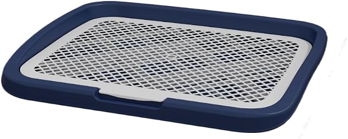 Splashproof Mesh Dog Toilet Training Pad Holder - Easy to Clean Indoor Potty Tray for Puppies Dogs & Cats(Blue)