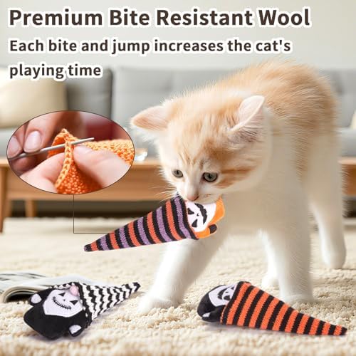 Retro Shaw Cat Toys for Indoor Cats Kittens, Crinkle Catnip Gnome, 3 Pack