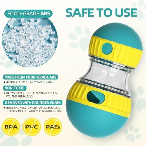 Mankoda Interactive Dog Puzzle Toy, Rolling Treat Dispenser Slow Feeder