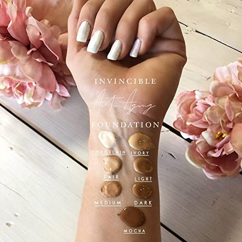 MIRABELLA - Invincible for All HD Liquid Foundation, Moisturizing Face Products for All Skin Types, Full-Coverage Lightweight Foundation Makeup, Moisturizing & Hydrating Beauty Care, Porcelain P00
