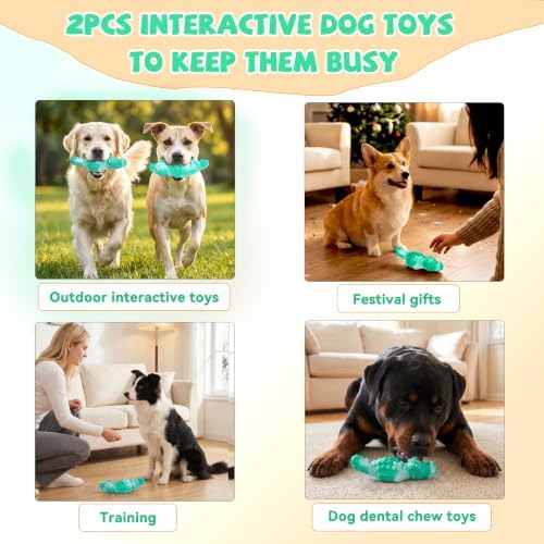 WinTour 2Pack Tough Dog Toys for Aggressive Chewers, Dog Chew Toys for Play