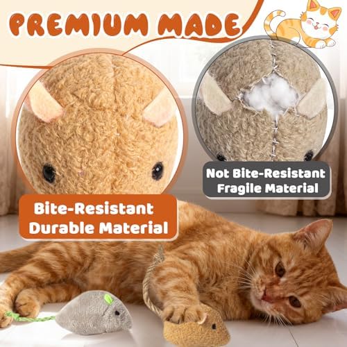 24 Pack 2.36" Colorful Cat Mouse Toy with Catnip for Indoor Cats