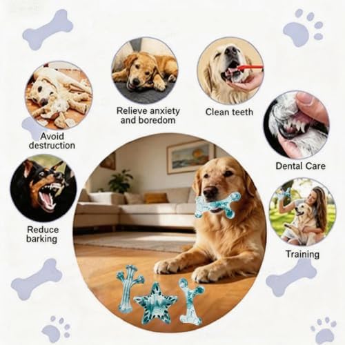 YINEYA Dog Toys for Aggressive Chewers, 3-Pack Tough Dog Chew Toys
