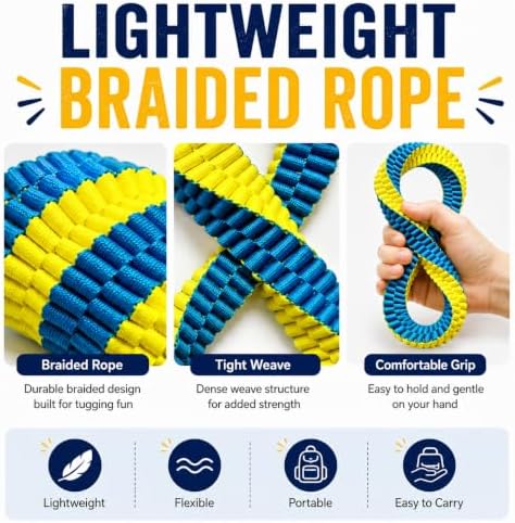 Dog Tug Toy, Interactive Rope Toy for Fetch & Tug, Figure 8 Design，Medium