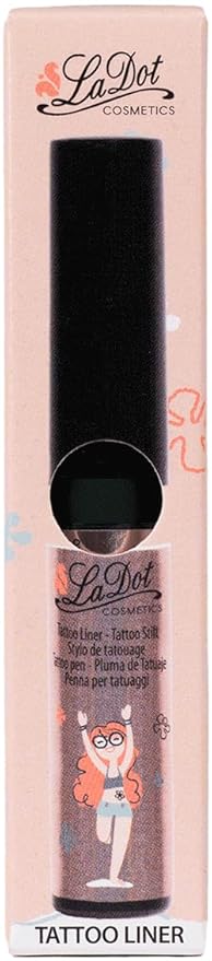 LaDot Temporary Tattoo Liner Pen – Fine Tip Waterproof Body Art Marker for Drawing Custom Skin Designs – Ideal for Temporary Tattoos, Festivals, Parties & More (Black)