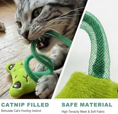 Interactive Catnip Toys for Indoor Cats, Silvervine Sticks for Cats & Cat Chew Rope Toy for Teeth Cleaning, Cat Crinkle Balls for Kitten Training and Play, Cat Toys Set for All Breeds 8Pack