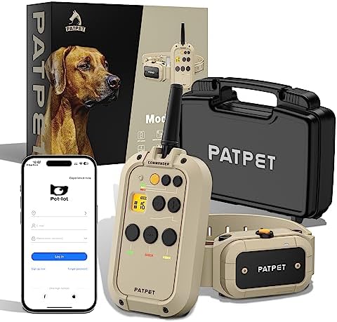 Dog Training Collar with APP Control - 2-in-1 E Collar for Dogs Training 1/2 Mile Range Bluetooth-Enabled Waterproof Dog Training Collar with Remote Control Electric Dog Collar for 15-140 Lbs Dogs