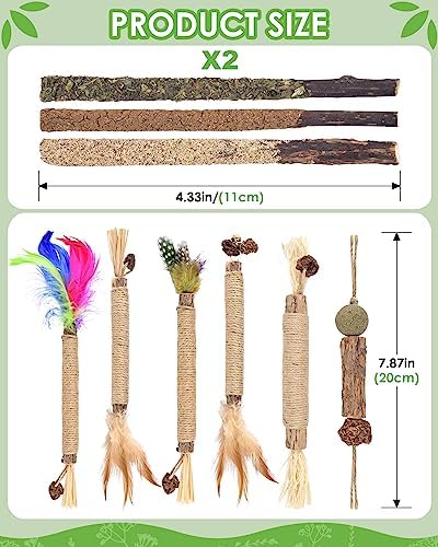 TINDTOP Silvervine Chew Sticks for Cats, 12 Pack Natural Catnip Chew Toys