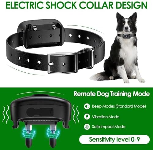 2 in 1 Wireless Dog Fence & Remote Training Collar, Pet Containment System