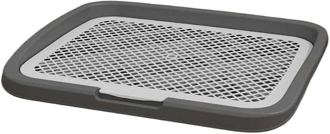 Splashproof Mesh Dog Toilet Training Pad Holder - Easy to Clean Indoor Potty Tray for Puppies Dogs & Cats(Grey)