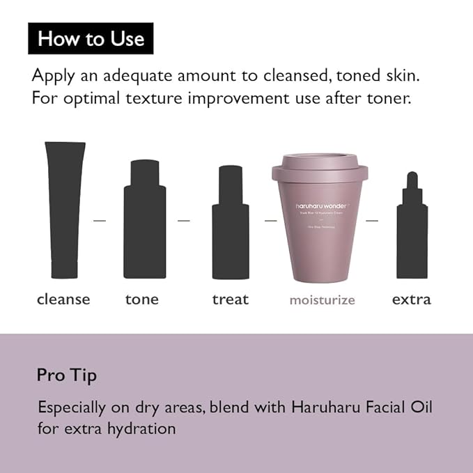HARUHARU wonder Black Rice 10 Hyaluronic Cream, 3.0 fl oz, Face Moisturizer, Vegan, Cruelty Free, Daily skincare, Korean Skincare