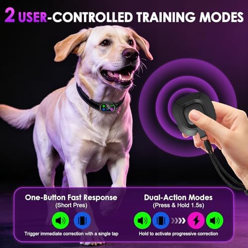 Bark Collar with Remote Tag 2 Pack, Automatic & Manual Dog Bark Collar, Humane Progressive Training System with Shock Vibration Beep Mode, 5 Sensitivity for Small Medium Large Dog, Matte Black