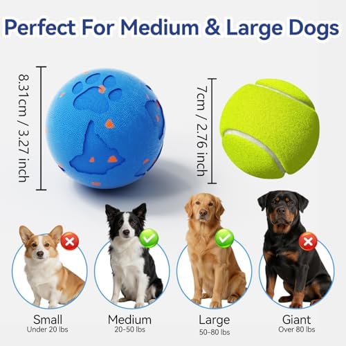 Interactive Dog Toy Ball, Smart Automatic Moving Dog Toy for Medium Large
