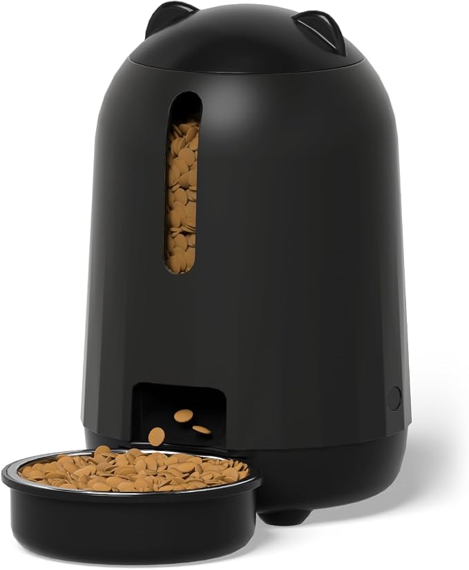 PAPIFEED Automatic Cat Feeder, 3L Cat Food Dispenser with Anti-Jam Design, Timed Cat Feeders for Dry Food, Slow Feeding Mode, Dual Power Supply Auto Pet Feeder for Cat