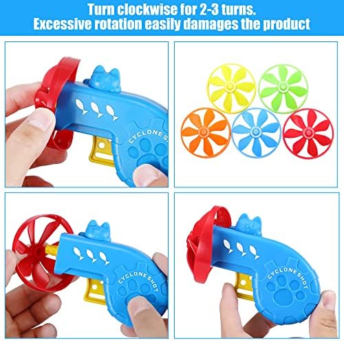 Sumind 18 Pcs Cat Fetch Toys Interactive Cat Propeller Toy, Cat, Blue
