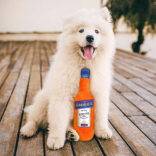 Bark Bros - Liquor Bottle Dog Toy - Plush Squeaky Dog Toys Funny Drink Parody - Alcohol Dog Toy - Dog Birthday Toy - Cute Dog Toys - Puppy Gifts - Puppy Stuff - Dog Stuff (Large, Apawrol Spritz)
