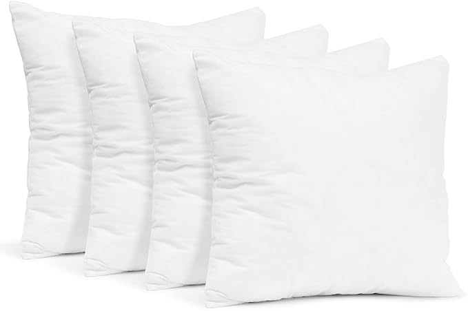 Clara Clark Throw Pillows - Premium Couch Pillow Inserts for Decorative Pillows, 20”x20” - Set of 4