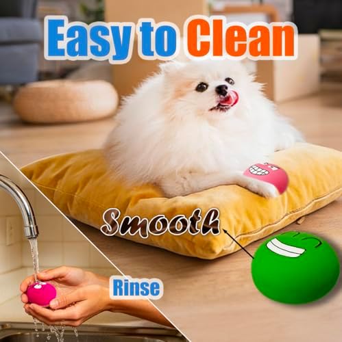 Latex Squeaky Dog Toys for Small Dogs & Tiny Breeds, 2.2" Flat Ball