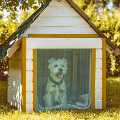 Dog Door Replacement Flaps,Plastic Vinyl Strip for DIY Doghouse Entry Door or Cat Door,7.09 in x 4.9ft,Curtain Strips for Commercial Entry Doors,DIY Dog Cat House Entry Door,Easy to Cut & Install