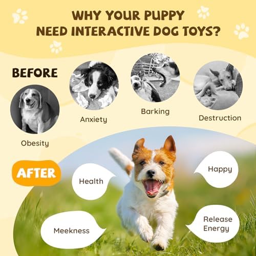 Moving Dog Ball, Jumping Squeaky Interactive Dog Toys, Plush Chew Toys for Small/Medium/Large Dogs, USB Rechargeable (Brown)