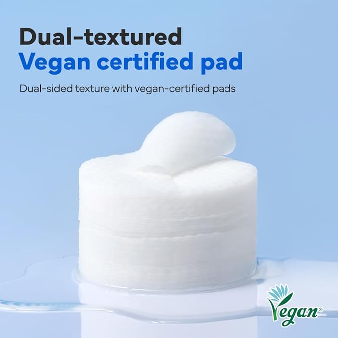 SAM’U PH Sensitive Toner Pad – Splitable Dual-Textured Vegan Facial Exfoliating Pads with Hyaluronic Acid & Panthenol for Daily Hydration & Soothing - Korean Skin Care (60 Pads)