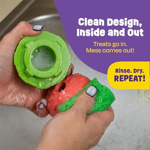Brightkins Tough & Tumble 2 Piece Watermelon Treat Dispenser - Interactive Dog Toys, Treat Dispensing Dog Toys, Slow Feeders for Dogs, Puppy Training Tools, Puzzle Toy for Dogs, Enrichment Pet Toy
