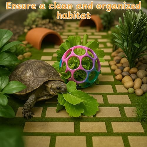 Aquatic Turtle Feeder Treat Ball Toys, Floating Turtle Feeder Ball, Aquatic Tortoise Enrichment Toys, Aquarium Toy For Turtles, Aquarium Accessories, Tortoise Habitat Accessories (Purple, 3.7'')