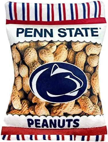 Pets First NCAA Penn State Nittany Lions Crinkle FINE Plush Dog & CAT Squeak Toy - Cutest Stadium Peanuts Snack Plush Toy for Dogs & Cats with Inner Squeaker & Beautiful Baseball Team Name/Logo