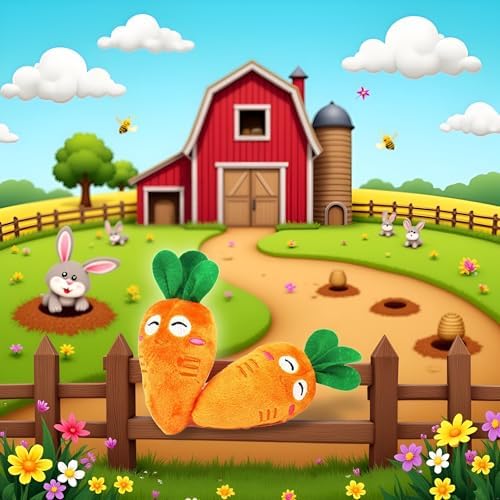1Pc Orange Soft Puppy Pet Supplies Cute Carrot Plush Chew Squeaker Sound Squeaky Toys for Dog Cat Birthday Xmas Gifts Pet Supplies Puppy Toys