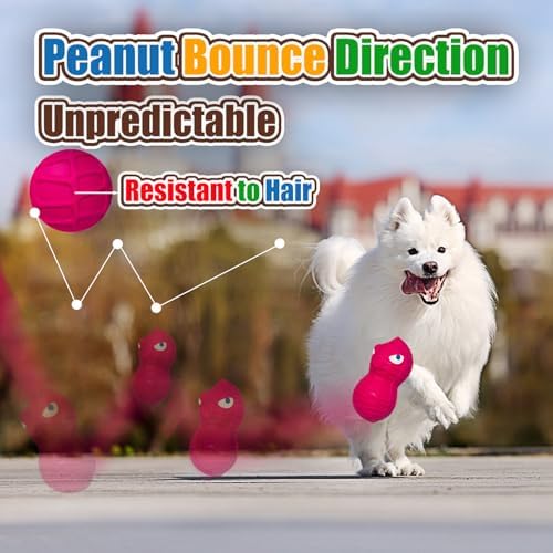 HOLYSTEED Latex Squeaky Dog Toys for Medium Dogs, 3pcs Peanut Squeak Balls